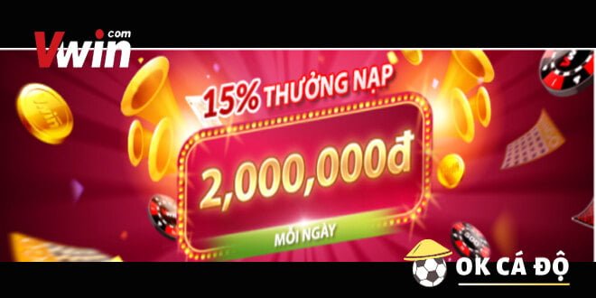 VWIN thưởng thêm 15% mỗi ngày